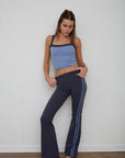 stripe hype flare leggings