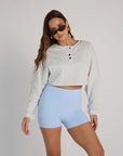 off-duty crop sweatshirt