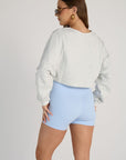 off-duty crop sweatshirt