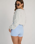 off-duty crop sweatshirt