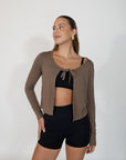ballet tie-front top