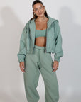 super crop terry jacket
