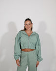 super crop terry jacket