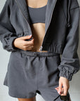 super crop terry jacket