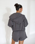 super crop terry jacket