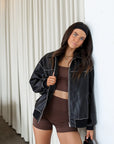 zuka leather bomber