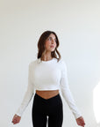 core cropped long sleeve top