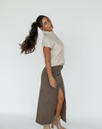 mia maxi skirt //brown