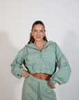 super crop terry jacket