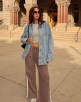 meg waffle track pants