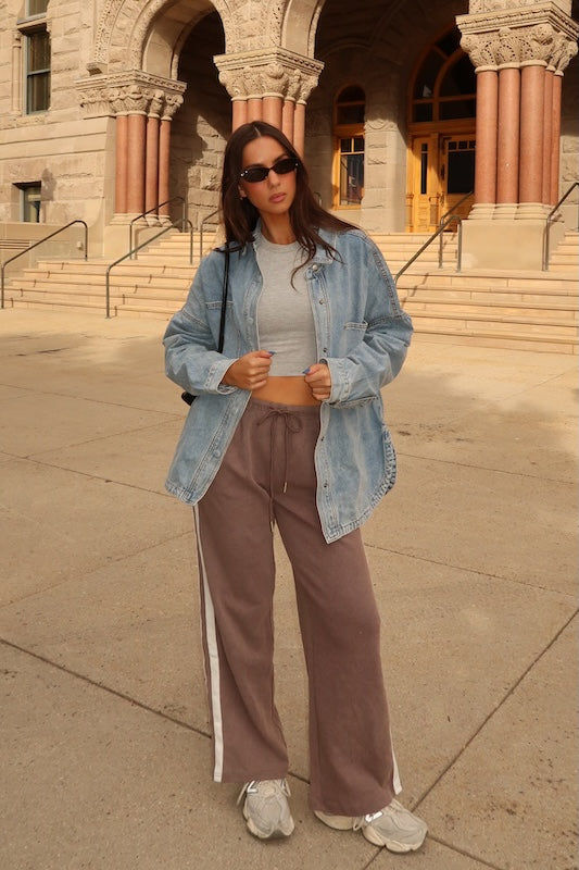 meg waffle track pants