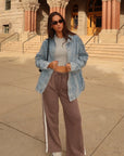 meg waffle track pants