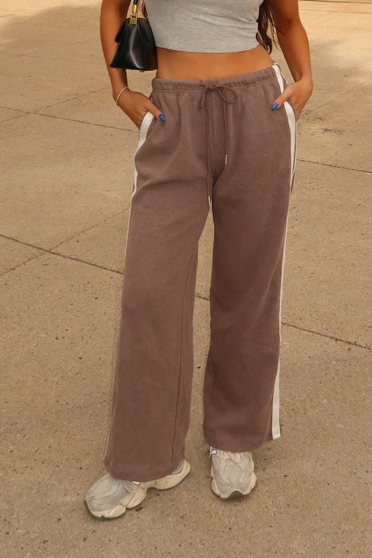 meg waffle track pants