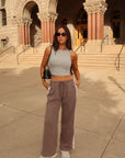 meg waffle track pants