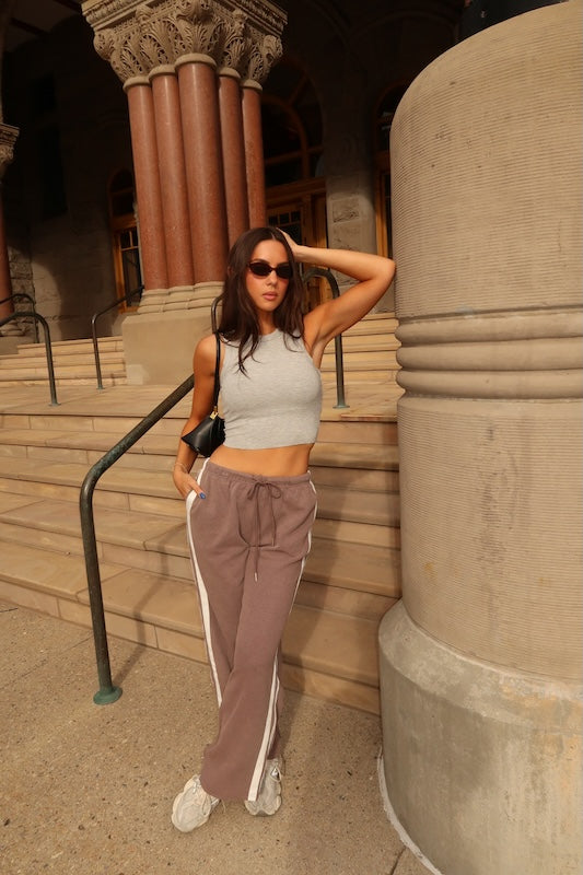 meg waffle track pants