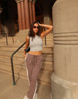 meg waffle track pants
