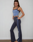 stripe hype flare leggings