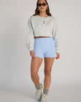 off-duty crop sweatshirt