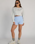 off-duty crop sweatshirt