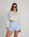 off-duty crop sweatshirt