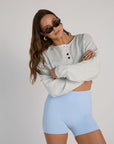 off-duty crop sweatshirt