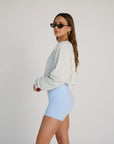 off-duty crop sweatshirt