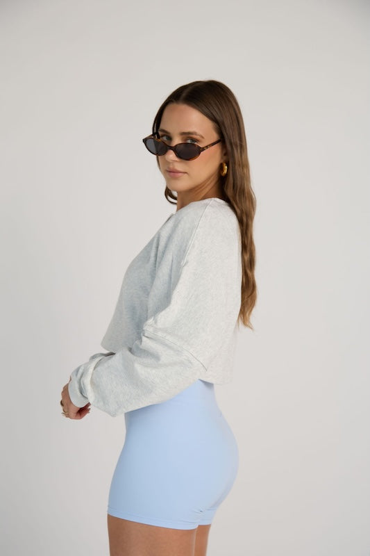 off-duty crop sweatshirt