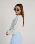 off-duty crop sweatshirt