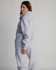 undone half-zip sweatshirt
