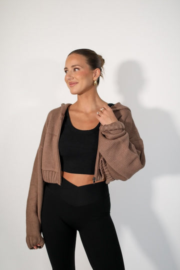 sabrina zip-up sweater