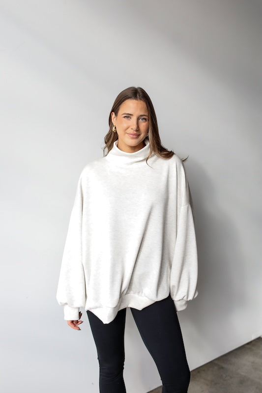 rerun mock neck sweatshirt