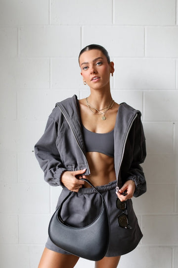 super crop terry jacket