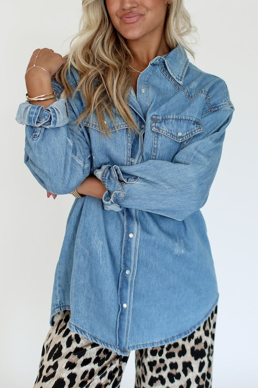 caviar cowgirl denim shirt