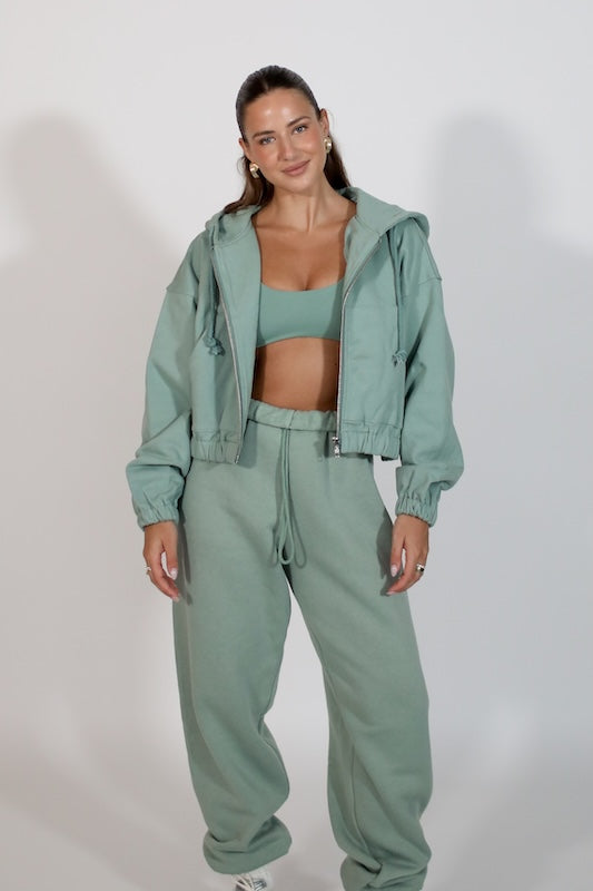 super crop terry jacket