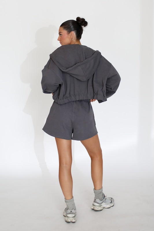 super crop terry jacket