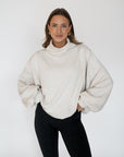 rerun mock neck sweatshirt