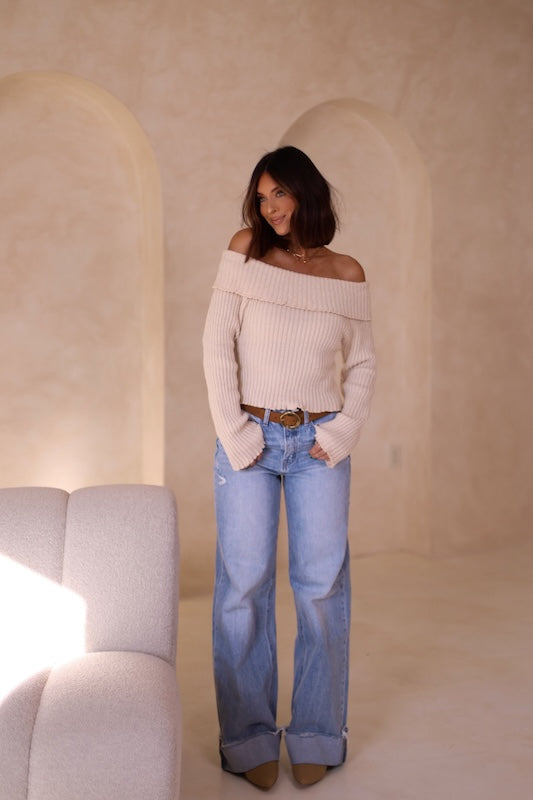 esther off shoulder sweater