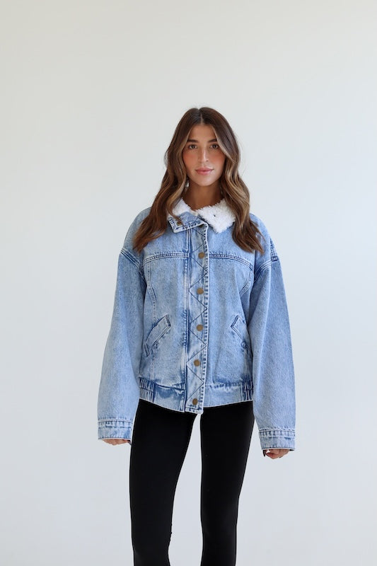 kins sherpa jean jacket