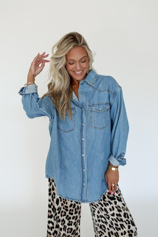 caviar cowgirl denim shirt