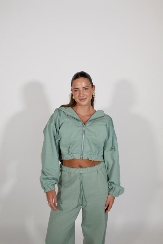super crop terry jacket