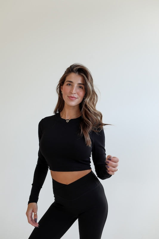 core cropped long sleeve top