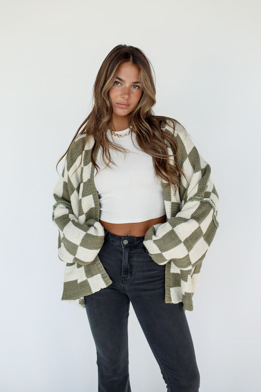 olive cardigan