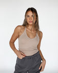 v-neck racer tank