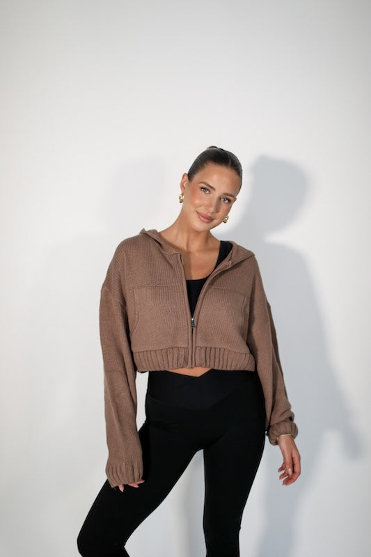 sabrina zip-up sweater