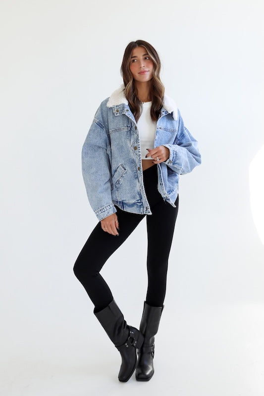 kins sherpa jean jacket