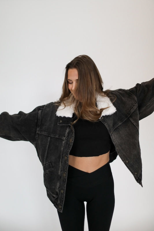 kins sherpa jean jacket