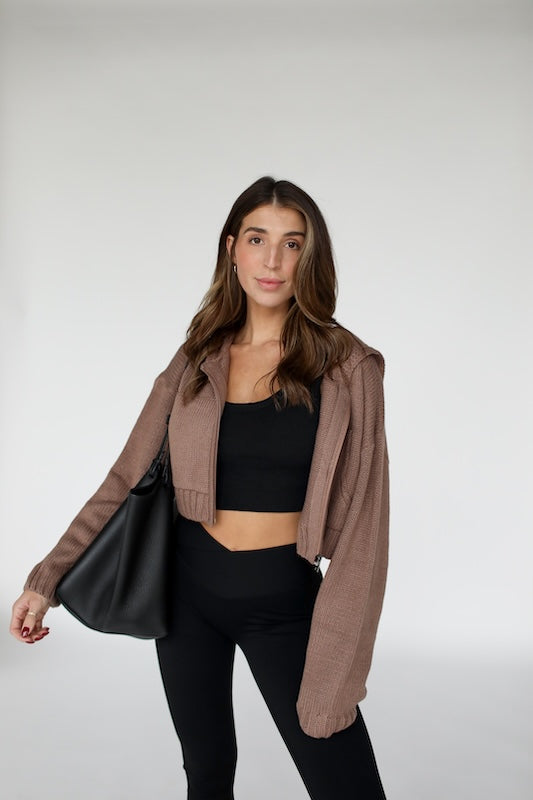 sabrina zip-up sweater