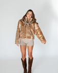 fawn fur coat