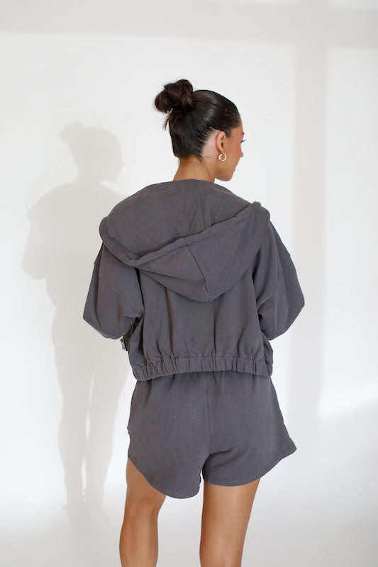 super crop terry jacket