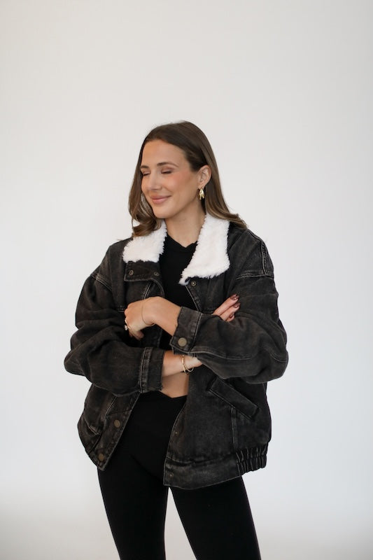 kins sherpa jean jacket